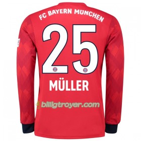 Billige Fotballdrakter FC Bayern München Muller 25 Hjemmedraktsett 2018/19 Langermet